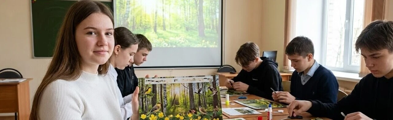 Постер Мультимедийное мероприятие с мастер-классом "Путешествие по весеннему лесу" в Мурманске