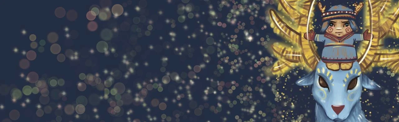 Постер Олень с золотыми рогами