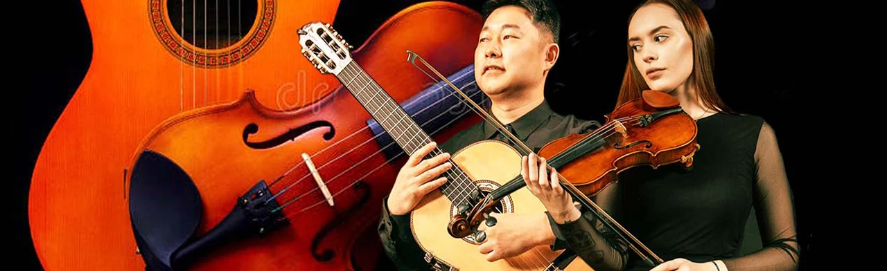 Постер Волшебство струн при свечах - От Классики до Танго, Джаза и Рок-Баллад - Led Zeppelin, Metallica, Linkin Park - скрипка и гитара