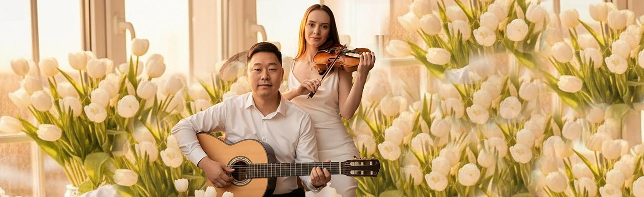 Постер Нежность струн - скрипка и гитара. Музыка о любви на 8 марта в Южно-Сахалинске