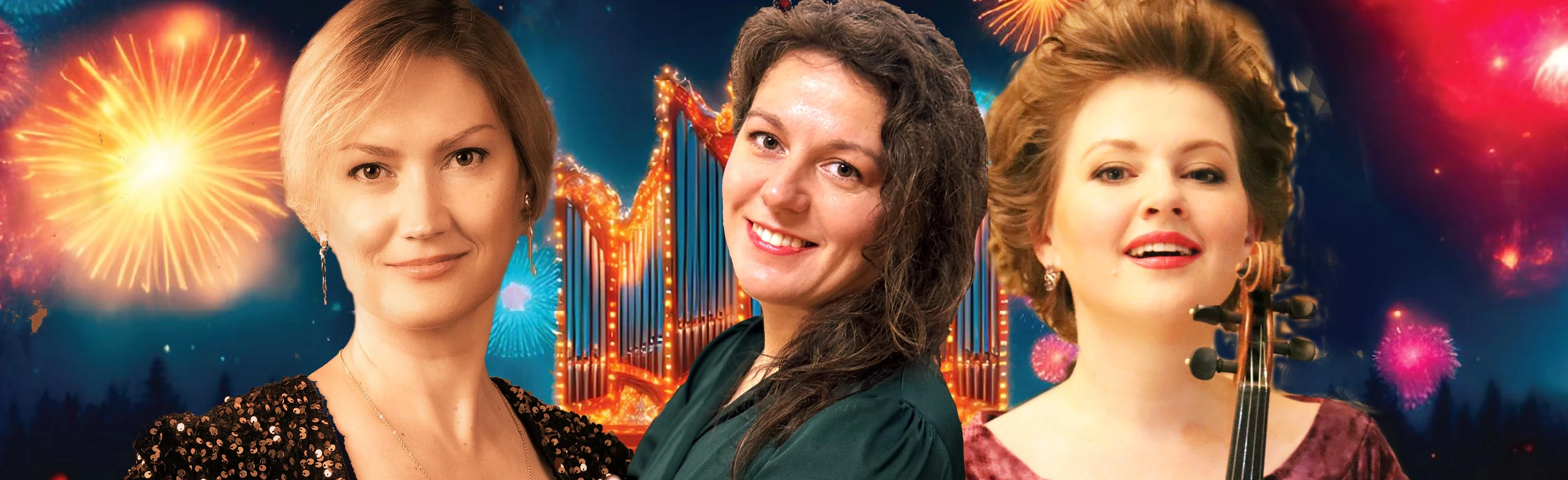 Постер Гала-Концерт - Лучшее из концертов Анастасии Быковой и Тамары Егоровой - орган, вокал и скрипка в Южно-Сахалинске