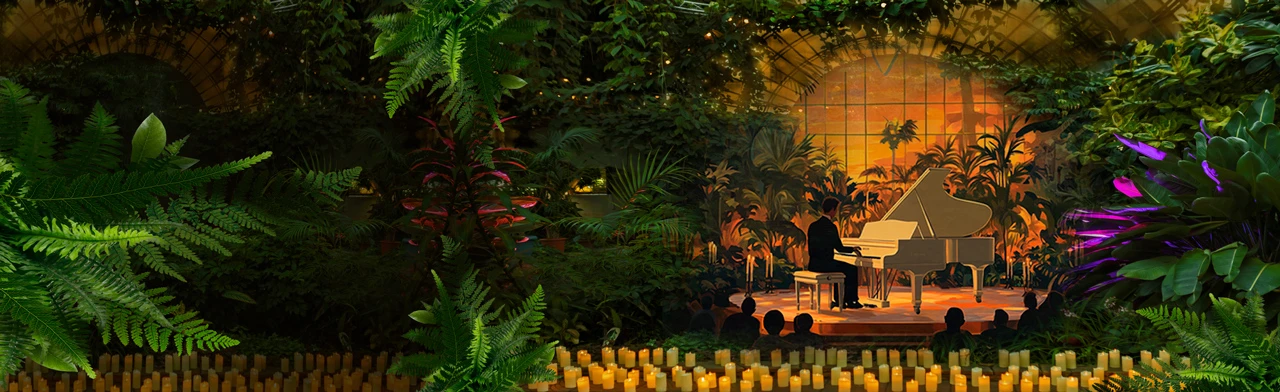 Постер МАГИЯ СВЕЧЕЙ. «Саундтреки о любви» в Оранжерее в Санкт-Петербурге